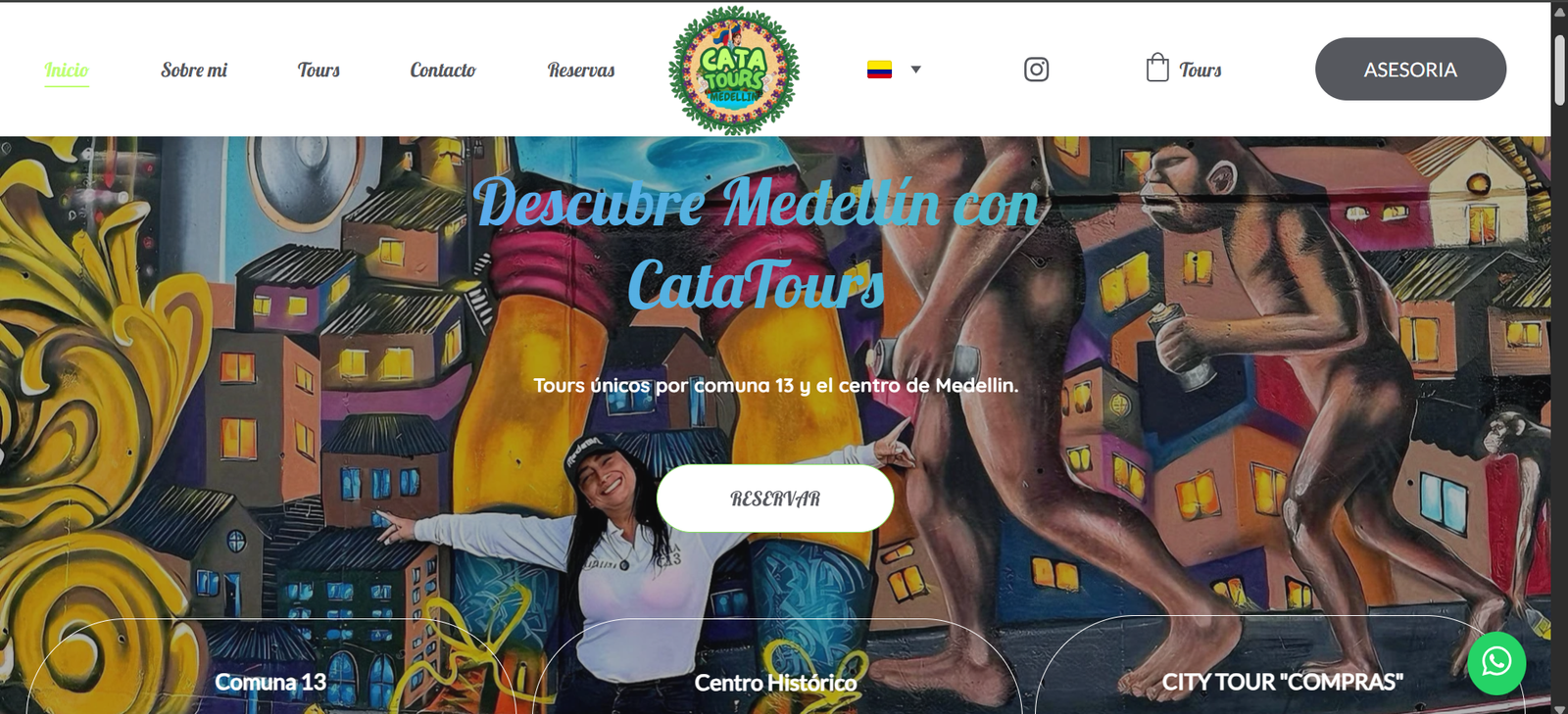 Sitio web Catatours Medellín
